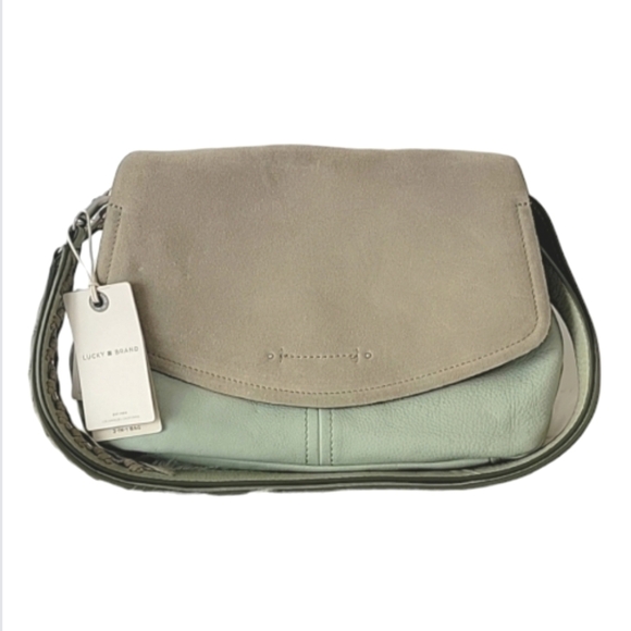 Lucky Brand Lyia leather crossbody bag in seagrass color NEW - Picture 2 of 15